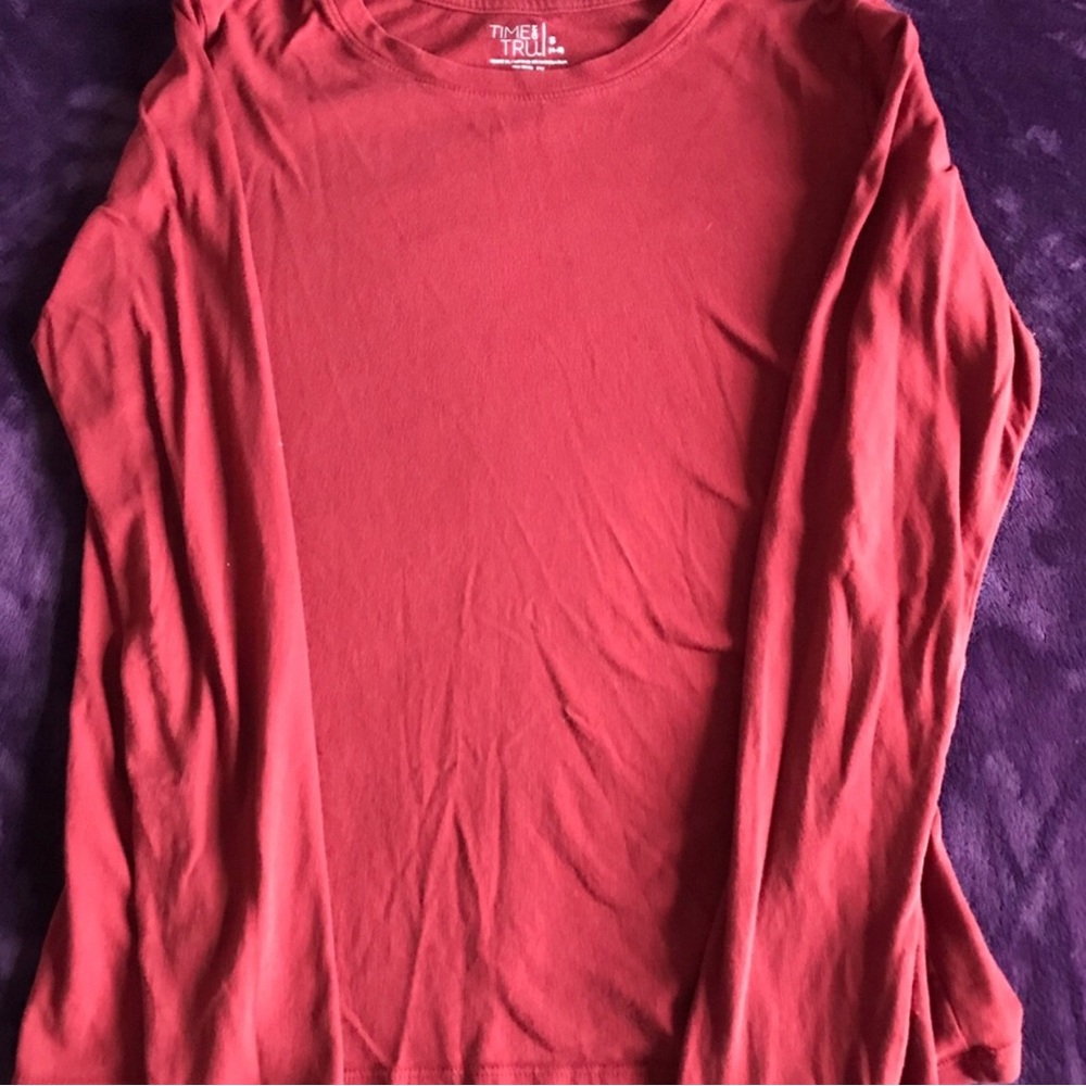 Time and Tru Women's Long Sleeve Crewneck Top - Small